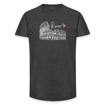 Rom Landmark Line Art T-Shirt - Long Fit Männer T-Shirt - Anthrazit - Vorne - AI Model Male 185 light (185cm)