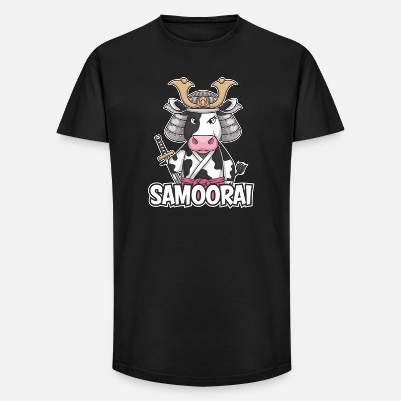 Samoorai: Die Kriegerkuh - Long Fit Männer T-Shirt - Schwarz