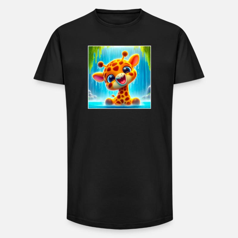Giraffe - Long Fit Männer T-Shirt - Schwarz