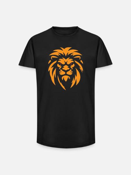 Angry Lion - Long Fit Men's T-Shirt - black