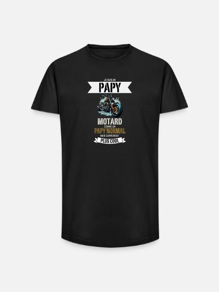 Papy Motard Plus Cool - T-shirt coupe longue homme - noir