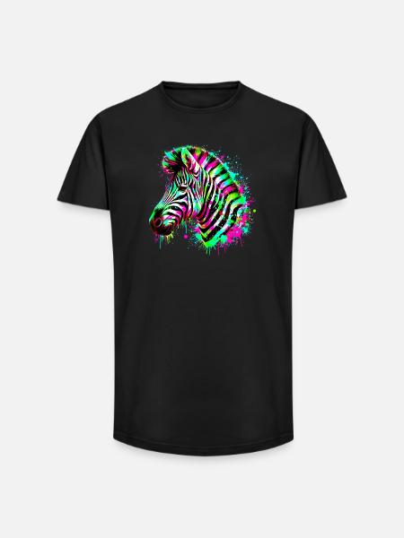 Zebra - Long Fit Men's T-Shirt - black