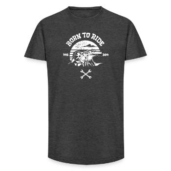 Motorcycle retro biker - Born to ride illustration - Long Fit Men's T-Shirt - charcoal grey - Front - AI Model Male 185 light (185cm)