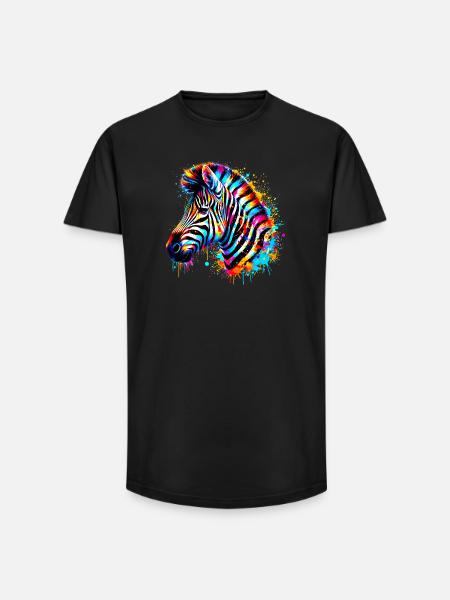 Zebra - Long Fit Men's T-Shirt - black