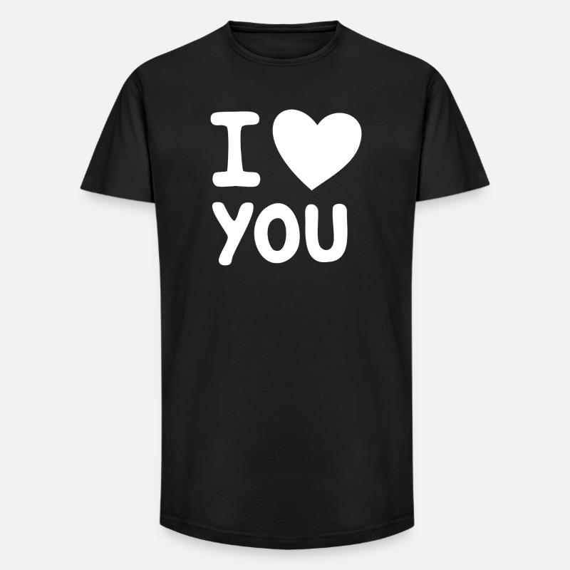 Ich liebe dich, Weiß - Long Fit Männer T-Shirt - Schwarz