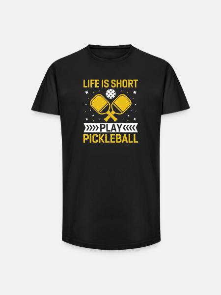 Life is Short, Play Pickleball - Long Fit Men's T-Shirt - black