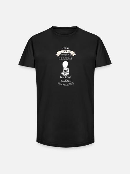 Secret dans le ventre de maman - T-shirt coupe longue homme - noir
