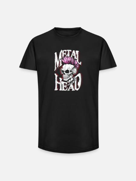 Metal head - Long Fit Männer T-Shirt - Schwarz