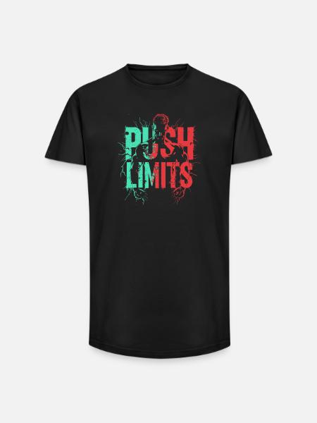 Gym Shirt Push Limit - Long Fit Men's T-Shirt - black