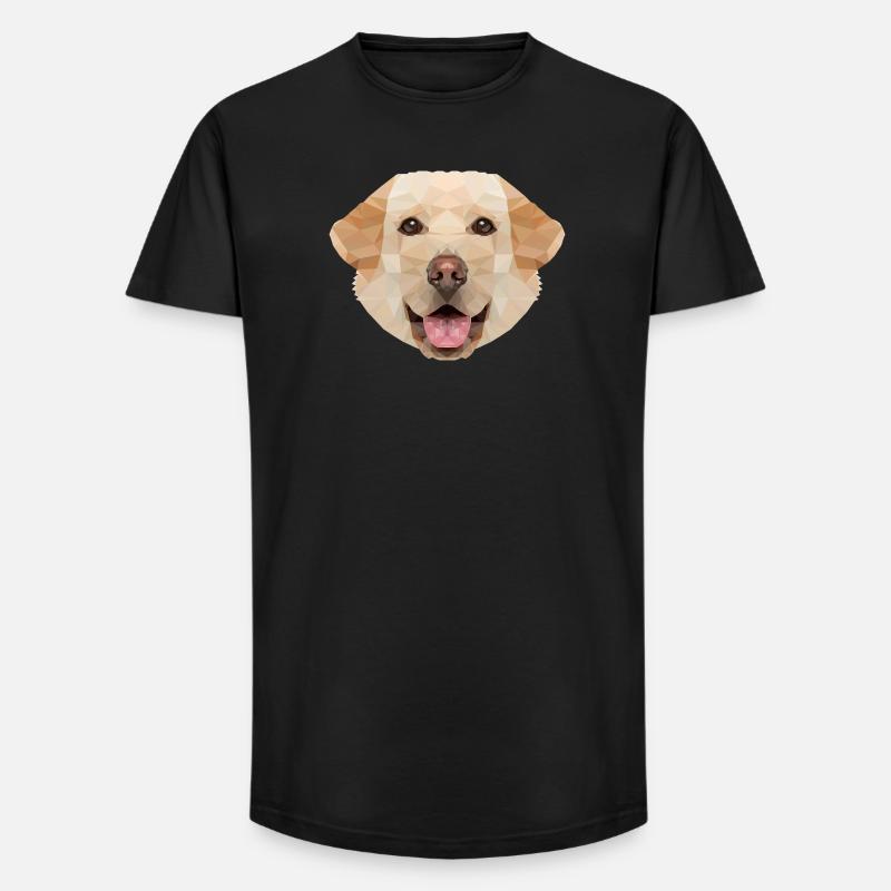 Labrador Polygon Hund - Long Fit Männer T-Shirt - Schwarz