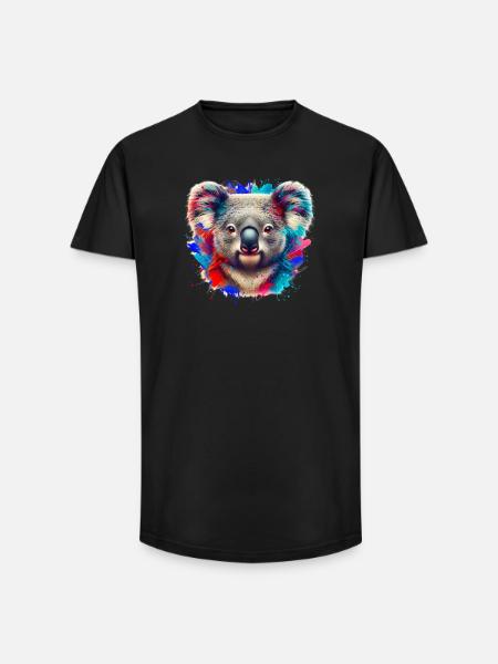 Koala - T-shirt coupe longue homme - noir