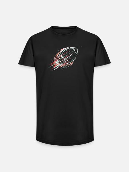 Flying Football – Dynamics & Speed Symbol - Long Fit Men's T-Shirt - black
