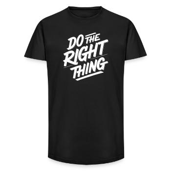 Do the right thing 1 (dark) - Long Fit Men's T-Shirt - black - Front - AI Model Male 185 light (185cm)