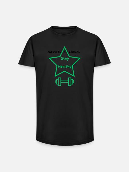 Stay clean - Long Fit Männer T-Shirt - Schwarz