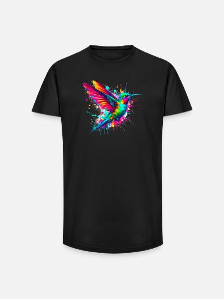 Hummingbird - Long Fit Men's T-Shirt - black