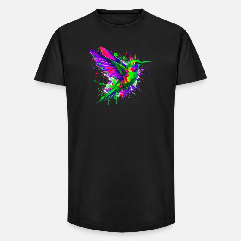 Kolibri - Long Fit Männer T-Shirt - Schwarz