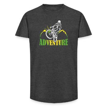 Bike Adventure Tours Mountain Bike Shirt Gift - Long Fit Men's T-Shirt - charcoal grey - Front - AI Model Male 185 light (185cm)