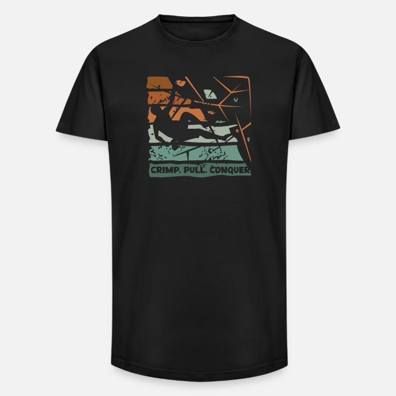 Bouldern – Crimp. Pull. Conquer. - Long Fit Männer T-Shirt - Schwarz
