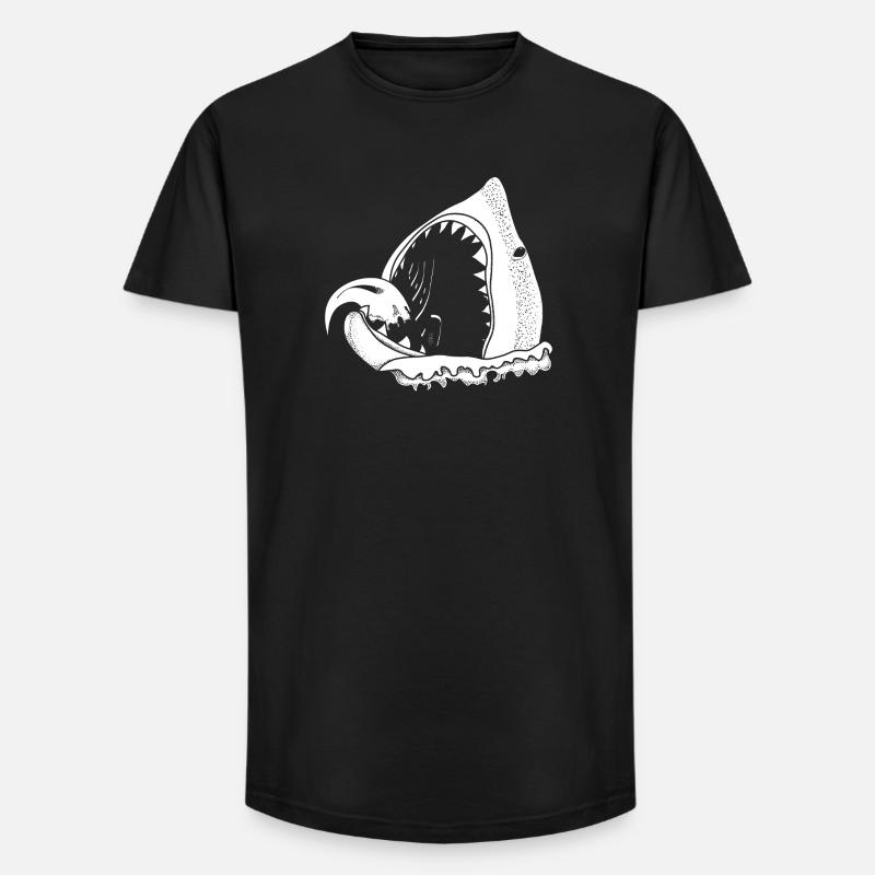 white shark - Long Fit Männer T-Shirt - Schwarz