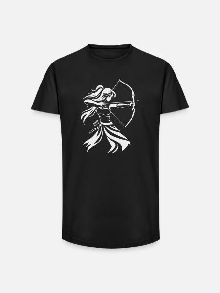 Archer Silhouette with Bow - Long Fit Men's T-Shirt - black