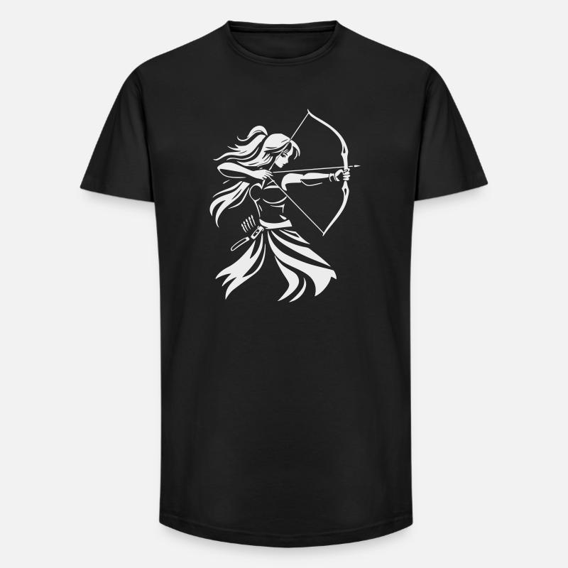 Archer Silhouette with Bow - Long Fit Men's T-Shirt - black