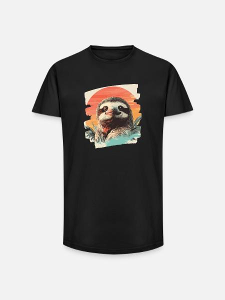 Sloth - Long Fit Men's T-Shirt - black