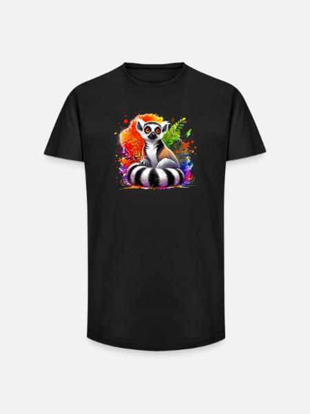 Lemur - Long Fit Men's T-Shirt - black