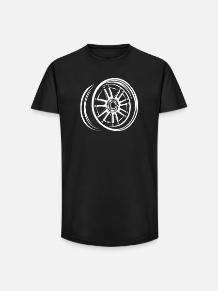 Stylish Tuning Rim – Auto-Design - Long Fit Men's T-Shirt - black