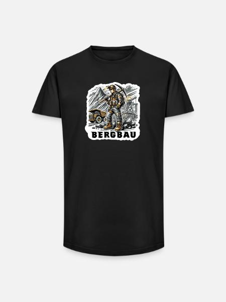 Hard work in mining - Long Fit Men's T-Shirt - black