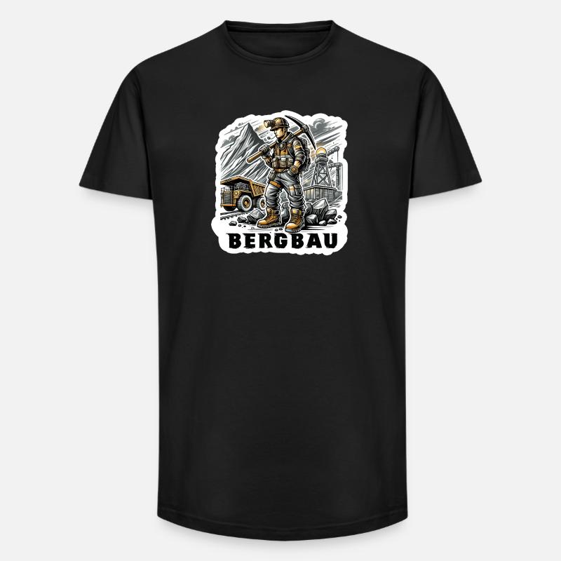 Harte Arbeit im Bergbau - Long Fit Männer T-Shirt - Schwarz