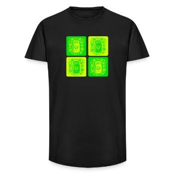 Design vintage de miel et d’abeilles - T-shirt coupe longue homme - noir - Devant - AI Model Male 185 light (185cm)