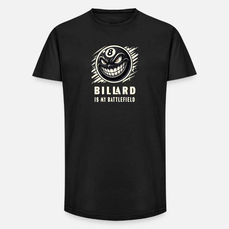 Billard ist mein Schlachtfeld - Long Fit Männer T-Shirt - Schwarz