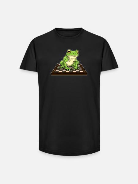 Jeu d’échecs Frog Chessboard - T-shirt coupe longue homme - noir