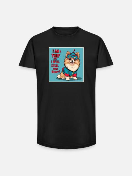 Dog in superhero costume - Long Fit Men's T-Shirt - black