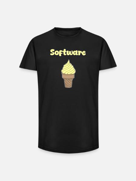 Software Eis Vanille - Long Fit Männer T-Shirt - Schwarz