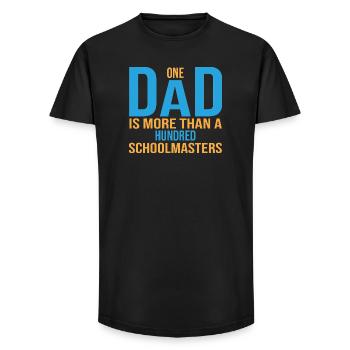 Ein Dad ist mehr als hunderte an Schulmeistern - Long Fit Männer T-Shirt - Schwarz - Vorne - AI Model Male 185 light (185cm)
