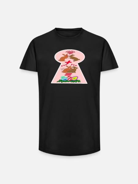 Naughty Easter Bunnies Funny Easter - Long Fit Men's T-Shirt - black