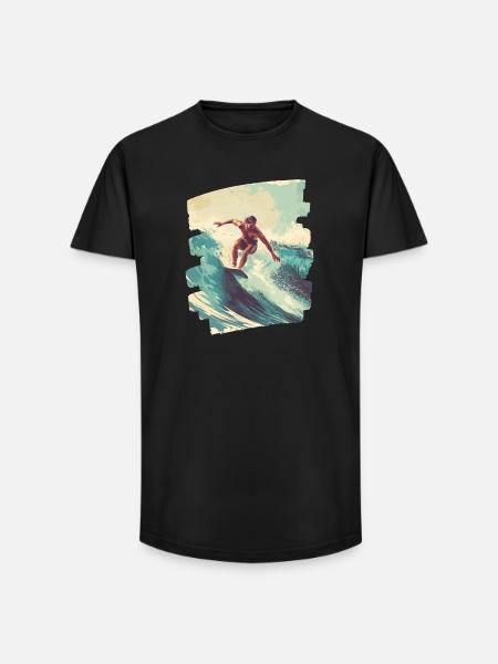 Surfer - Long Fit Men's T-Shirt - black