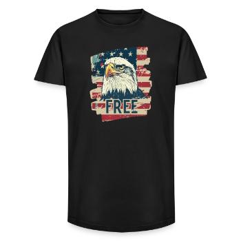 American flag with eagle - Long Fit Men's T-Shirt - black - Front - AI Model Male 185 light (185cm)