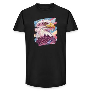 American flag with eagle - Long Fit Men's T-Shirt - black - Front - AI Model Male 185 light (185cm)