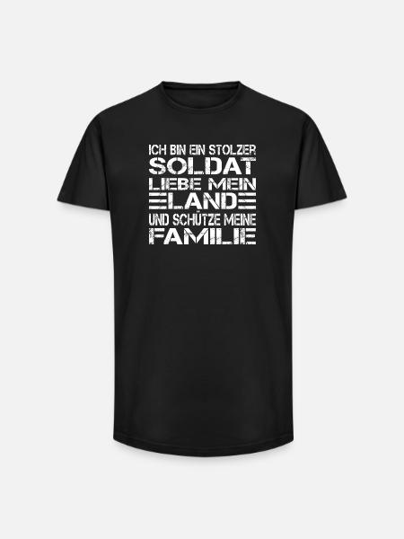 Ich bin ein stolzer Soldat - Long Fit Männer T-Shirt - Schwarz