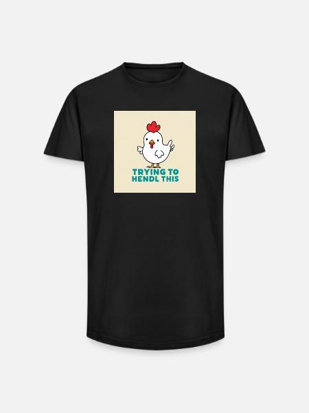 Poulet « Essayer de faire ça » - T-shirt coupe longue homme - noir