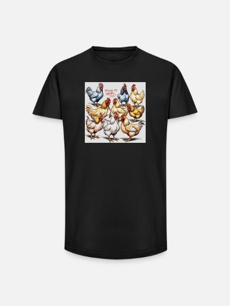 Chicken Ballet: Polyphonic Chicken Troupe - Long Fit Men's T-Shirt - black