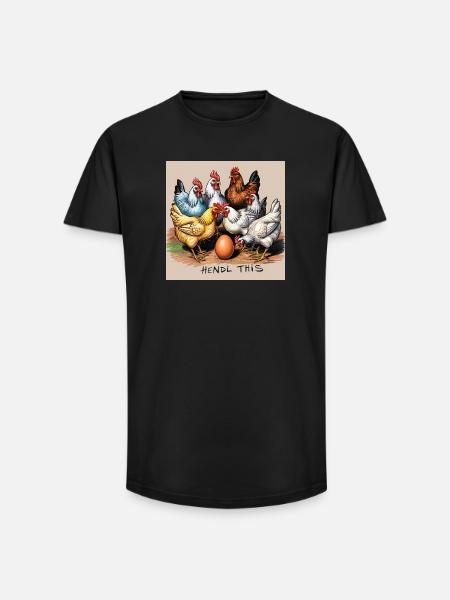 Chickens "Hendl this" - Long Fit Men's T-Shirt - black