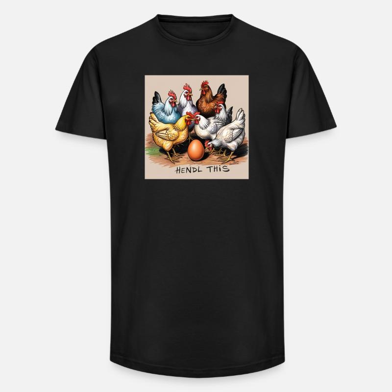 Hühner "Hendl this" - Long Fit Männer T-Shirt - Schwarz