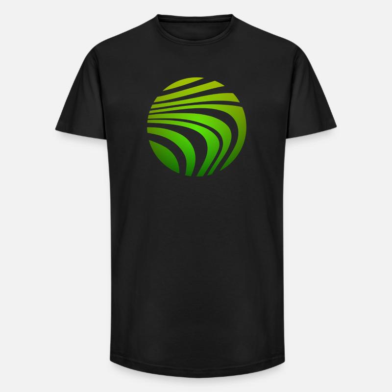 Psychedelic Pattern Green Gradient - Long Fit Men's T-Shirt - black