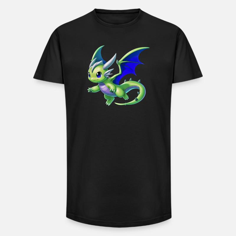Drache - Long Fit Männer T-Shirt - Schwarz