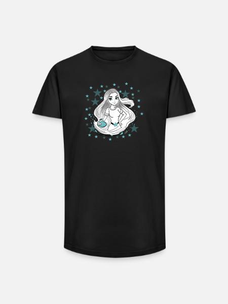 Stjernetegn Vandmanden Kvinde Pige - Long fit herre T-shirt - sort
