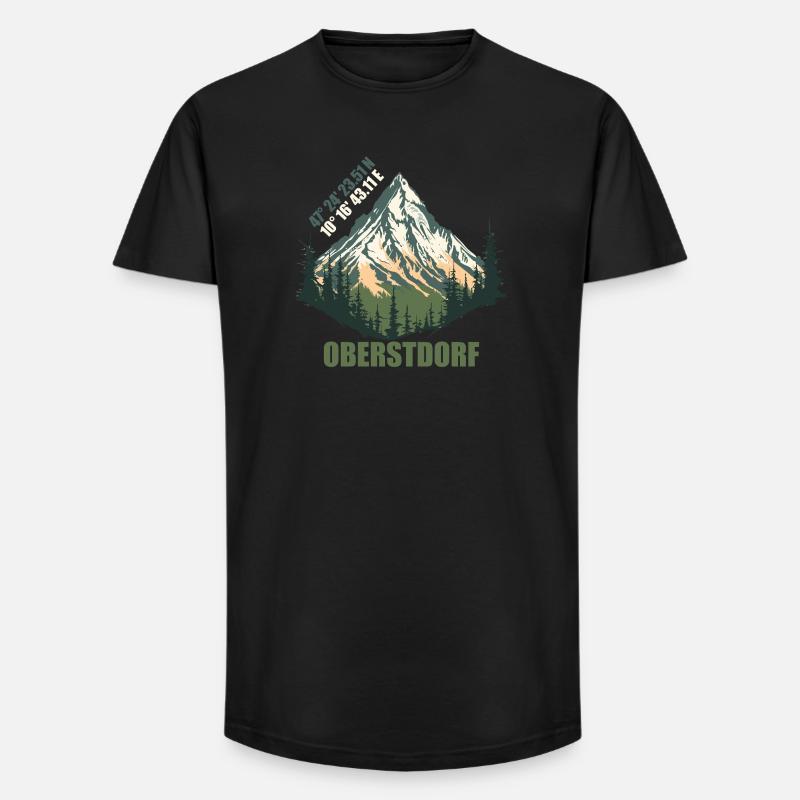 Oberstdorf - Long Fit Männer T-Shirt - Schwarz