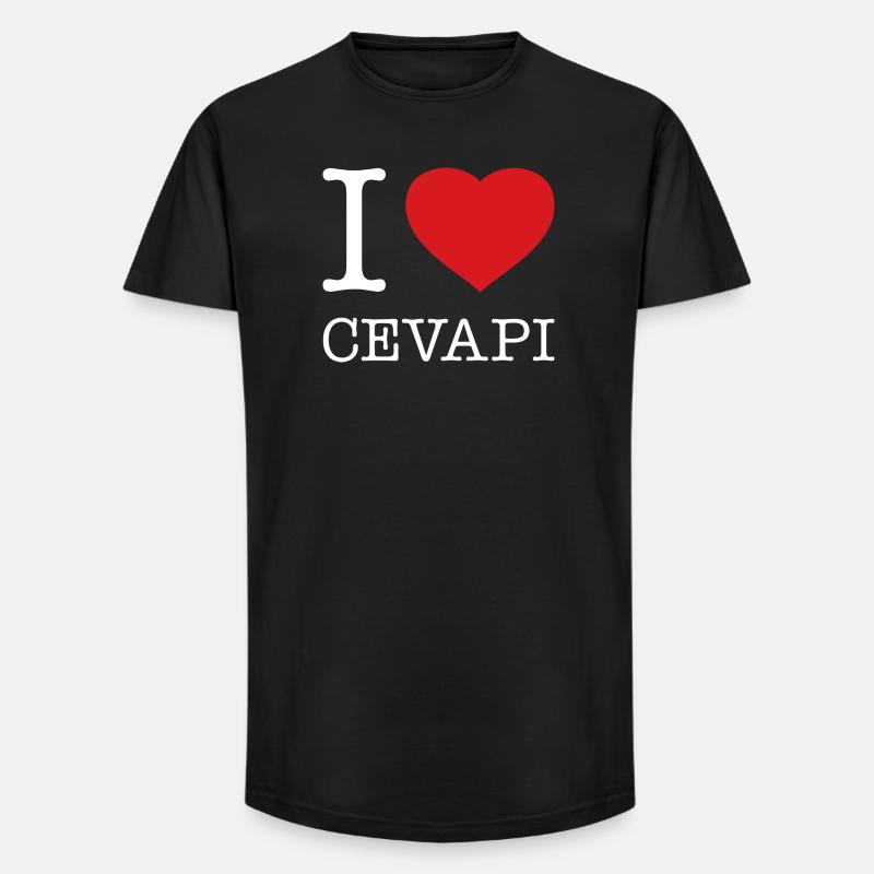 I LOVE CEVAPI - Long Fit Männer T-Shirt - Schwarz